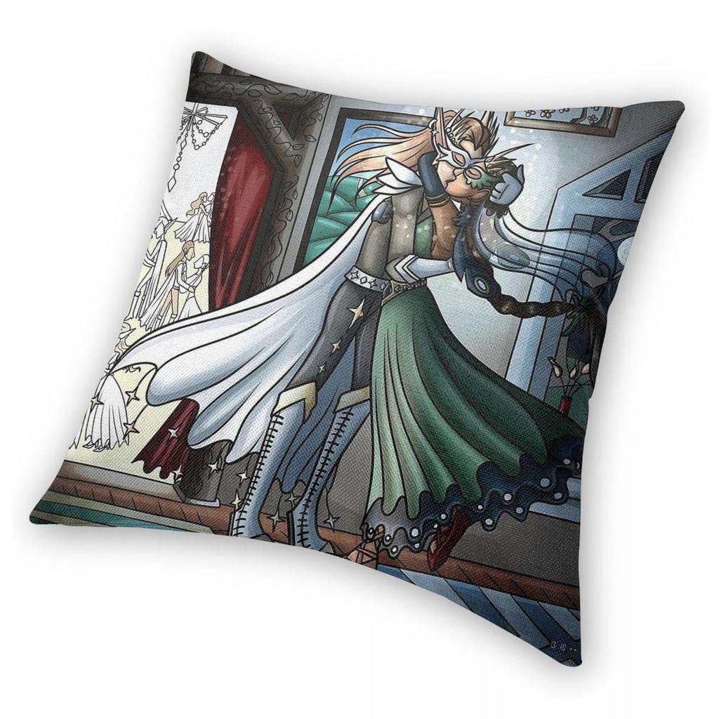 Masquerade Ball Kiss Square Pillowcase Polyester Linen Velvet Creative Zip Decor Pillow Case Home Cushion Cover