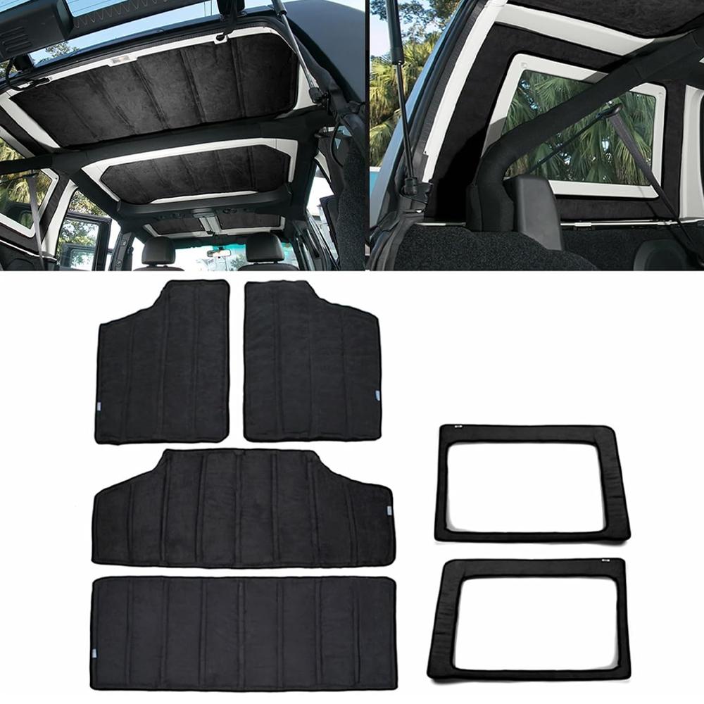 Auto Dach-/Heckscheiben-Isolations-Baumwollpolster-Abdeckung für Jeep Wrangler JK 4-Türer 2012 2013 2014 2015 2016 2017 Innenzubehör