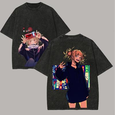My Hero Academia Anime Lover Washed T-shirt Year Round Clothing High Quality Personality Clothes Plus Size Unisex New Model Couples Tee