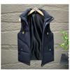 Down Cotton Waistcoat Men's Autumn and Winter Jacket Trend of Thickening Vest Shoulders Large Size Cotton Hooded Shirt Horse Jacket