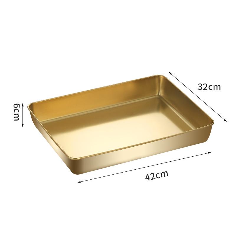 Thicken Deepen Stainless Steel Baking Tray Nonstick Bakeware Cake Bread Pans Food Fruits Storage Trays Plates Kitchen Utensils