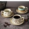 Japanese Retro Ceramic Mug Set Hand-painted Pattern Coffee Office Beverage Cup Milk Household Tea Cups Water