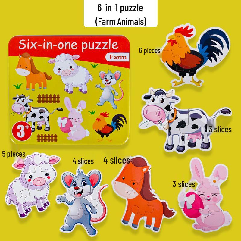 Baby & Toddler Animal Puzzle Gift Box: Educational Cognitive Matching Toy for Early Learning