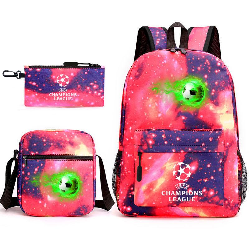 Sports Football Team Print Youth Primary and Secondary School Students C Luo Schoolbag Men and Women Leisure Travel Backpack CR7