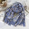 Plaid Imitation Cashmere Winter Scarf Fashionable and Warm Office Shawl for Women with Short Beards