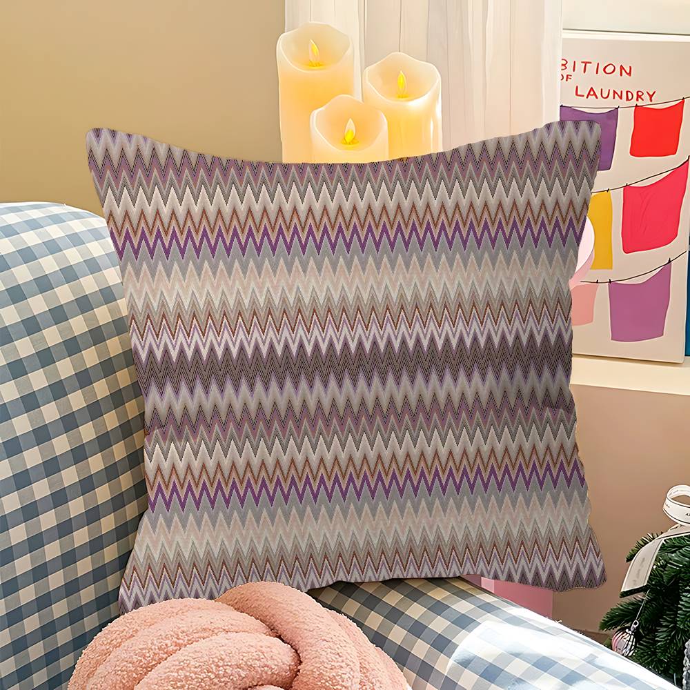 Geometric Zig Zag Wav Personalized Pillow Cover Kids Bedroom Wild Party Decor Pillowcase Kid Birthday Shower Gift