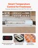 Sushi Display Case Refrigerator, 62L Commercial Sushi Case, 6-Pan Countertop Showcase with Curved Glass, LED Lighting, and Digital Temperature