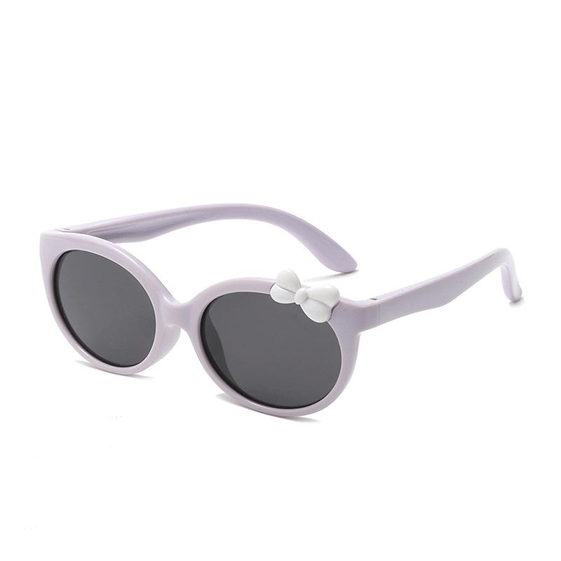 Polarized children's glasses Macaron color girls princess sunglasses cute bow silicone children's sunglasses