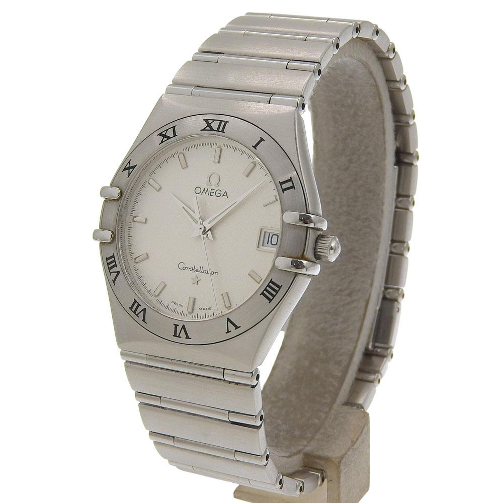 Omega Constellation Uhren 1512.30 weißes Zifferblatt Edelstahl Quarz Analoganzeige Damen Gebraucht