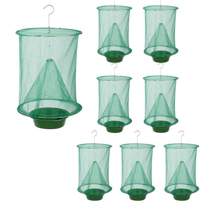

AEE4-8PCS Ranch Fly Traps - Reusable Fly Traps With Bait-Tray Outdoor Indoor Hanging, Stable Horse Fly Catcher Cage зелёный