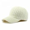 1 Stück Damen einfarbige gestrickte Baseballkappe, modische Strickmütze, gerippte Beanie mit Loch für Pferdeschwanz für den täglichen Gebrauch, Winter Herbst