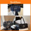 Denim Bag For Women With Large Capacity And Zipper Closure Perfect For School And Daily Use
