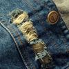 New Spring Autumn Vintage Design Men's Denim Vest Male Black Sleeveless Jackets Men Hole Jeans Waistcoat 6XL