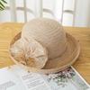 Curled Mesh Top Hat Summer Women's Fashion Hat Flower Veil Shade Basin Hat Sunscreen Sun Hat Large Brim