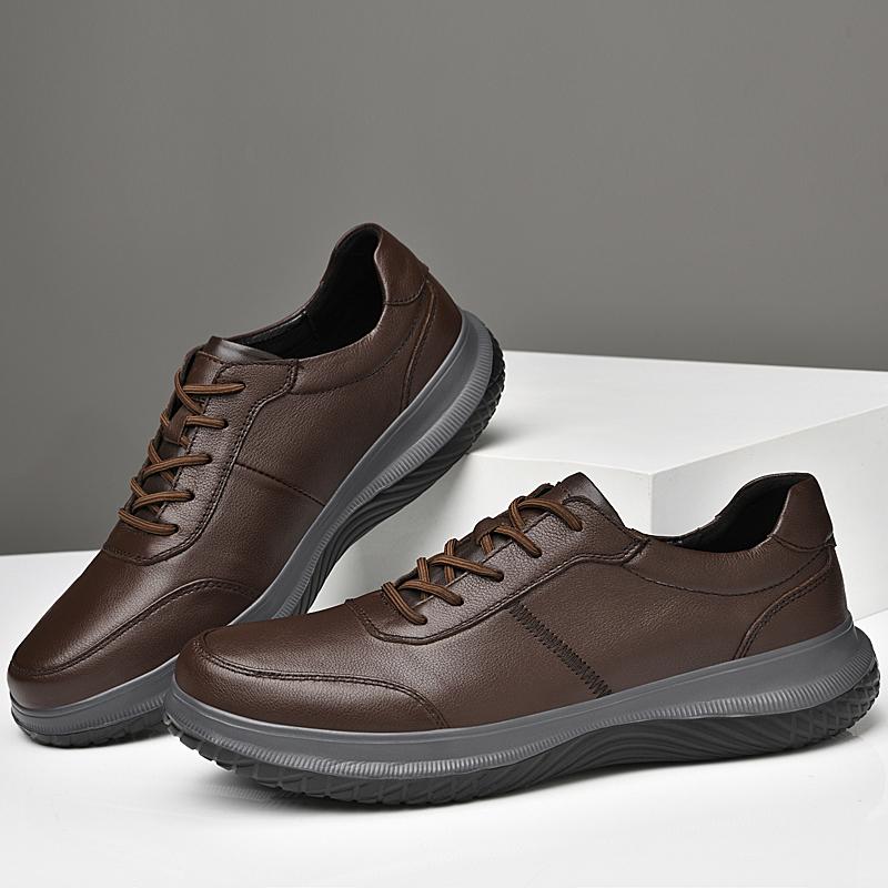 Fashion Luxury Brand Mens Treking Shoes High Quality Genuine Leather Shoes Comfort Casual Shoes Handmade Leisure Walk Footwear Sneakers