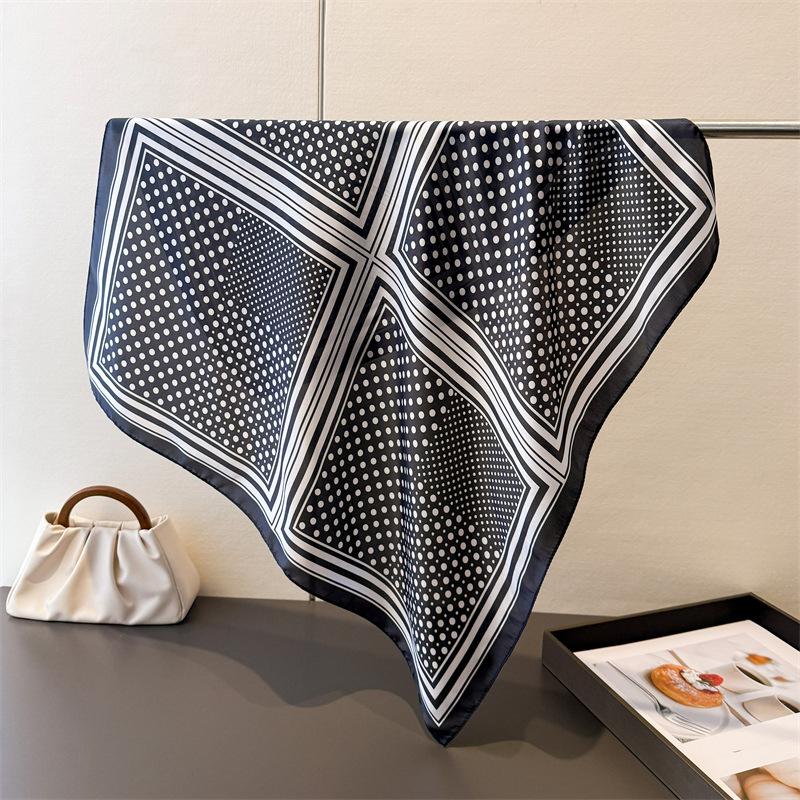 

Polka Dot Printed Scarf Women s Spring and Summer Thin Imitation Silk Square Scarf Fashion Versatile Shawl Scarfs Headscarf 70x70CM