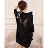 Ladies Boyfriend Style Shirt Breathable Nightgown Button Solid Back Butterfly Mesh See Through Sexy Nightgown Summer Loose Lightweight Nightwear