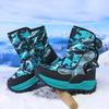 Winter 2025 Boys' High-Top Waterproof Snow Boots with Thick Velvet Lining