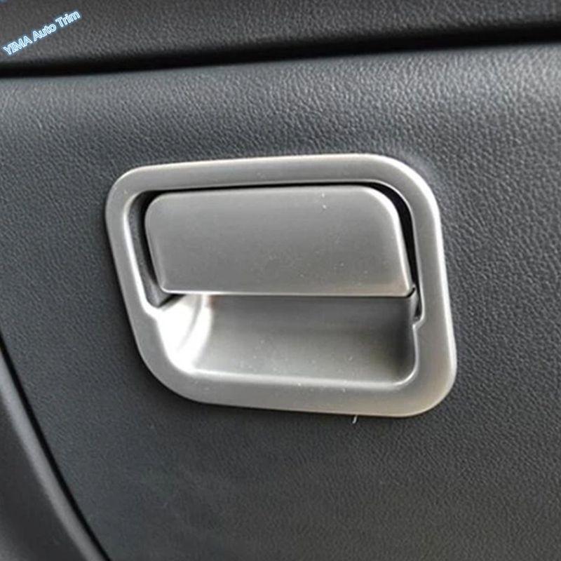 For Mitsubishi Outlander 2016 - Matte / Black Car Interior Copilot Glove Storage Box Handle Sticker Accessories Cover Trim