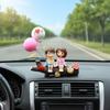 Heartwarming Couple Themed Car Accessory Easy Installation Resin Auto Interior Decors Couple Themed Resin Car Ornament