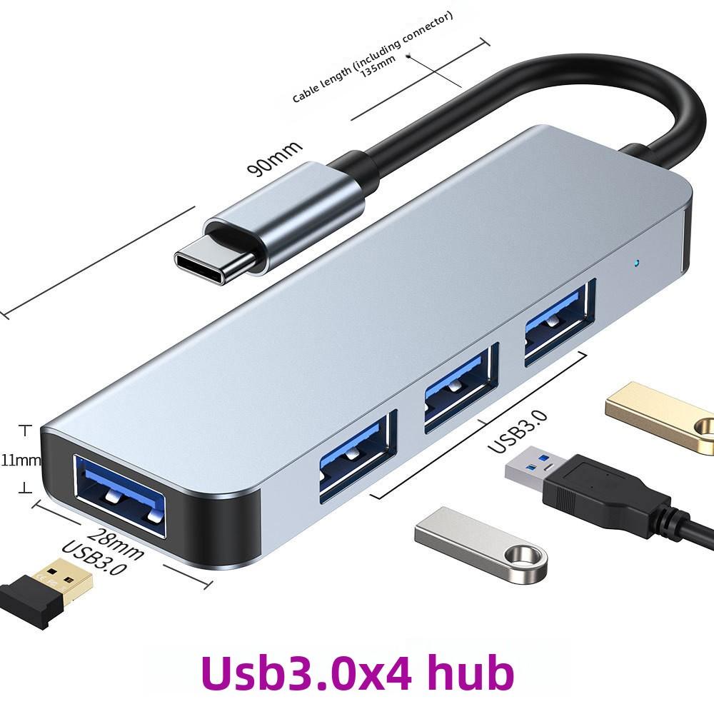 

Type C to USB 3.0 Hub Adapter for MacBook Laptop Expand 4 Ports High Speed Data Transfer Splitter 2013T3 TYPE-C to usb