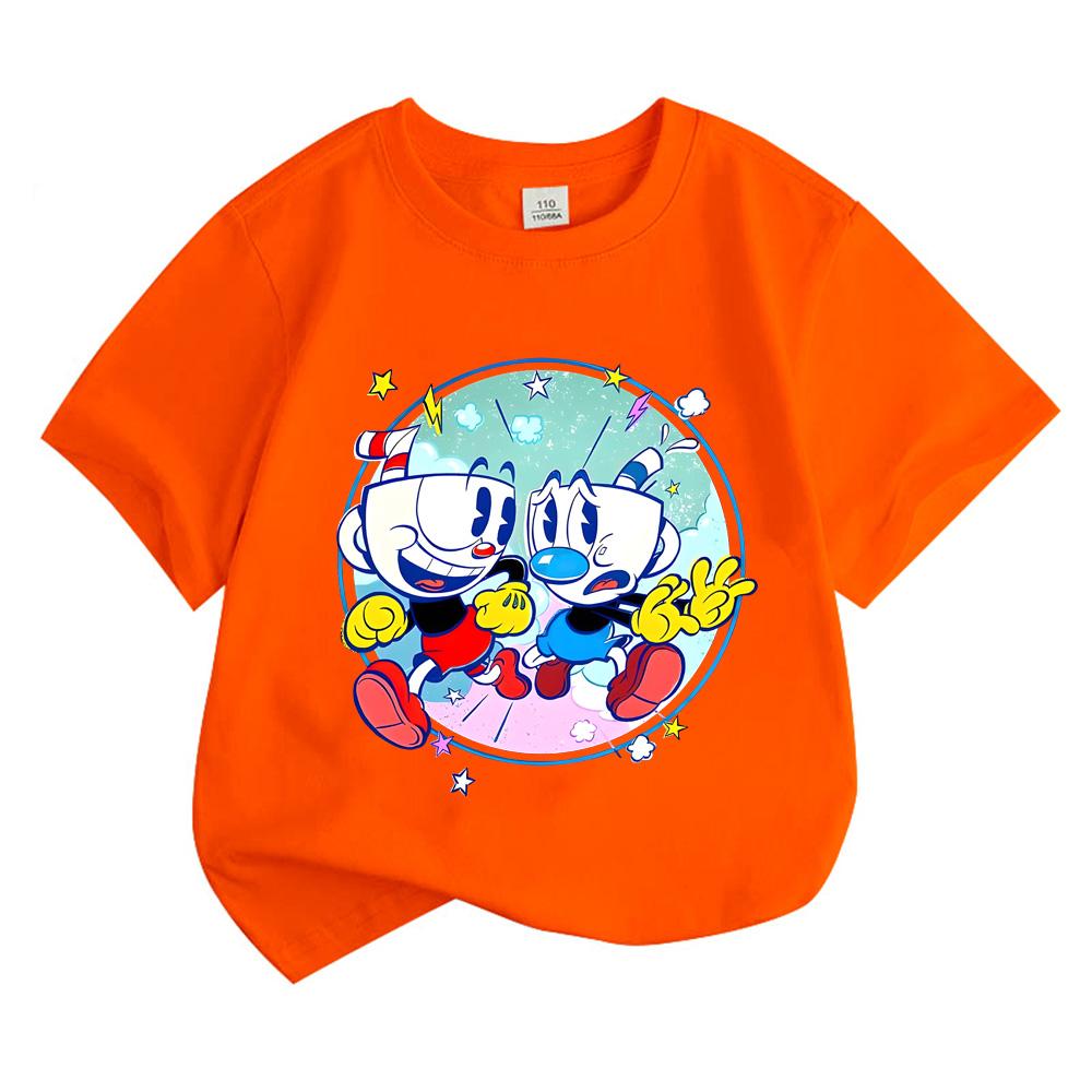 Cuphead 2026 NEW Boys Girls Kids T-shirt Round Neck ShortSleeves Fashion Streetwear Manga/Comic Tees Toddler Cartoon Clothing