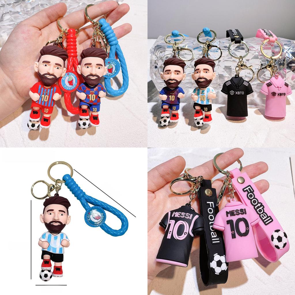 Živý klíčenka Messi Fotbalová hvězda Klíčenka s dresem Ideální dárek pro fanoušky k narozeninám