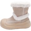 Fur integrated thick-soled snow boots women's new winter plush warm short tube big-headed fluffy cotton boots