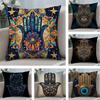 Klassieke Hamsa Kussensloop Zacht Pluche Stof Dubbelzijdig Bedrukt Bankkussenhoes voor Alle Seizoenen Woondecoratie Cadeau