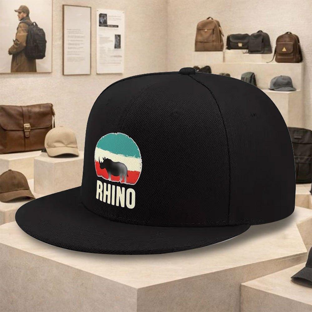 Rhino Sunset Graphic Baseball Cap Polyester Solid Color Street Style Snapback for Unisex Adults