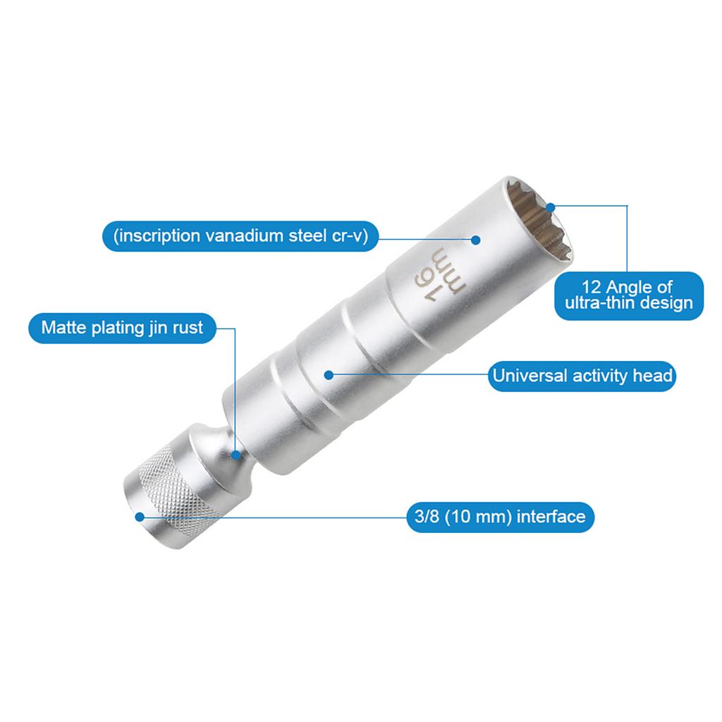 3Celsius8 Inch Drive Socket 12 Angle Repairing Removal Tool       Steel Sleeve for Cars Repairing