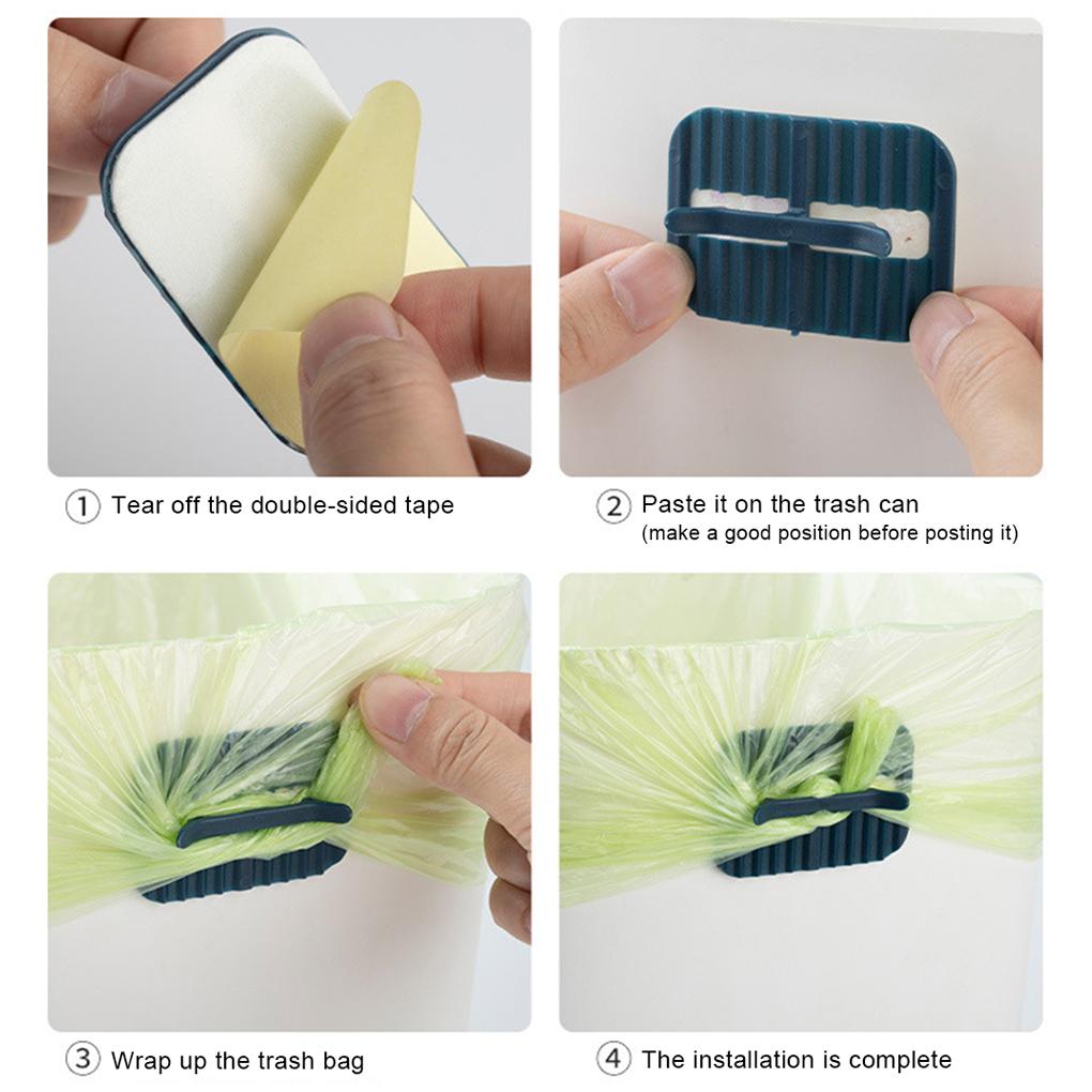 4 Pieces Trash Garbage Bag Holder Clip Rubbish Bags Fixing Clips Home Living Room Office Bedroom Kitchen Bathroom
