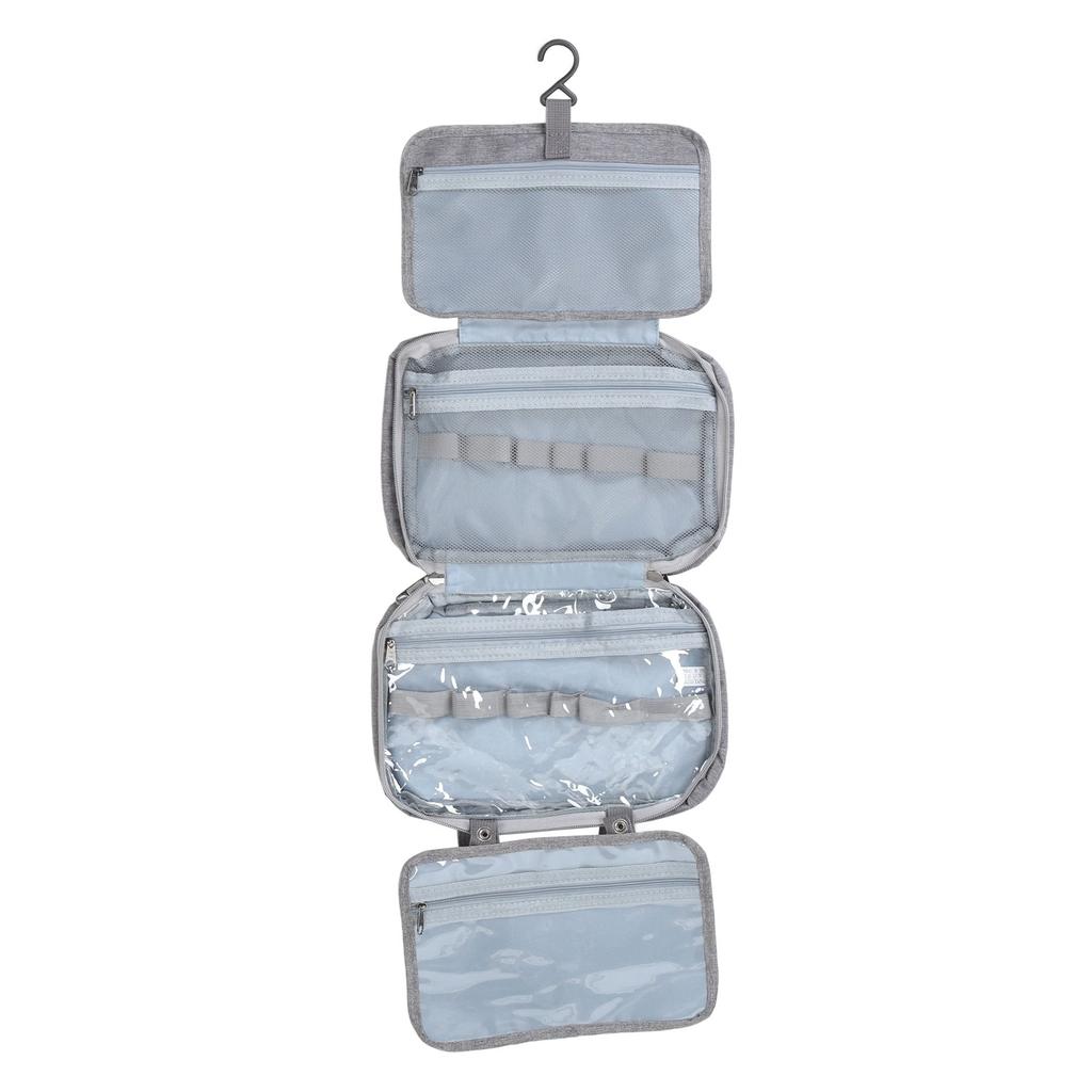 Hanging Toiletry Bag Large Capacity 4 Grids Waterproof Foldable Travel Makeup Bags for Outdoor Travelling Business Trip