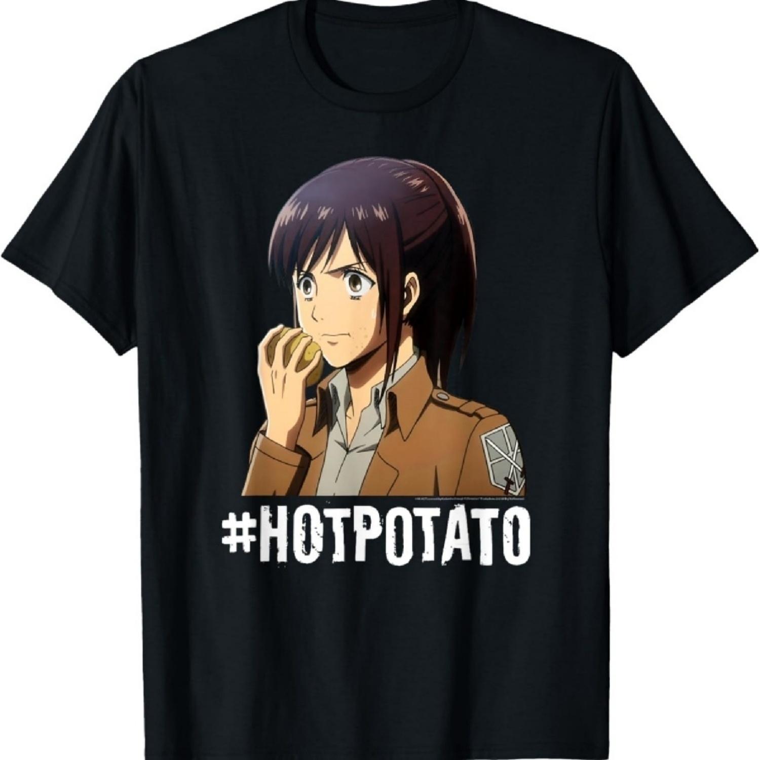 

#Hotpotato Potato Girl AOT Anime T-Shirt XXXXXL чорний