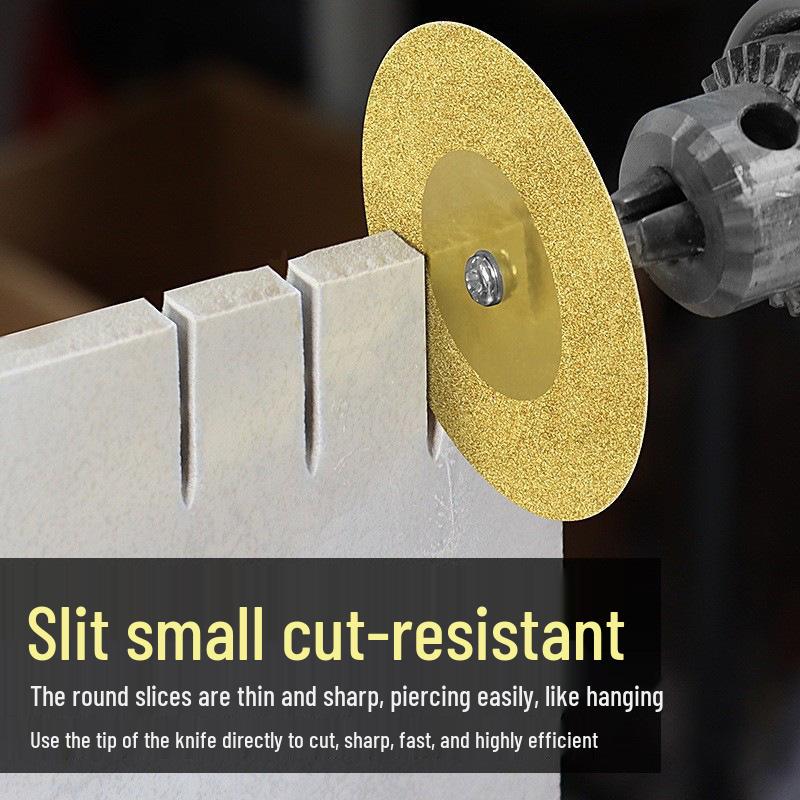 22-Piece Titanium-Plated Diamond Cutting Disc Set for Jade, Glass, Marble, and Tile Grout Cleaning & Sealing.