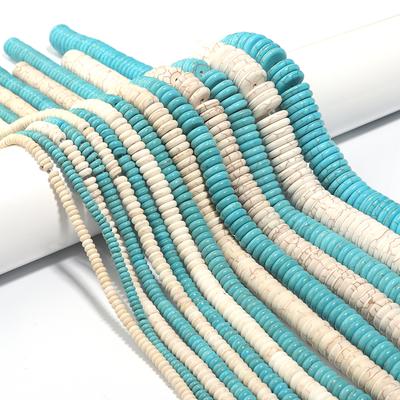 1 Strand Natural Stone Spacer Beads Flat Round Turquoise Bead Loose Beads for Jewelry Making DIY Bracelet Necklaces Accessories