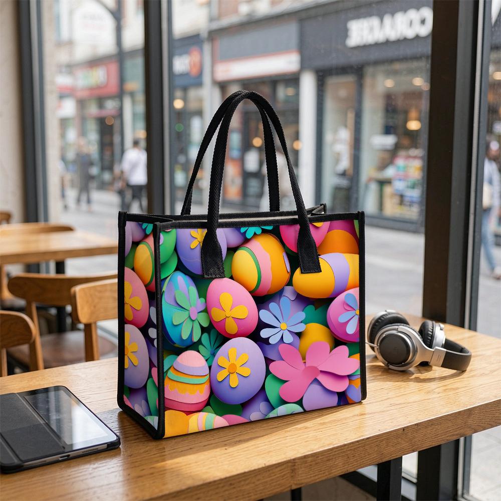 Easter Print Tote Bag Casual Large Capacity Shoulder Handbag for Daily Shopping Travel
