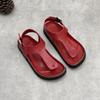 Fashion GKTINOO Handmade Genuine Leather Flat Sandals For Summer 2025 New Solid Color Square Buckle Simple Soft Cowhide Women's Shoes