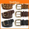 Retro Leopard Print Leather Belt With Metal Pin Buckle For Casual Women
