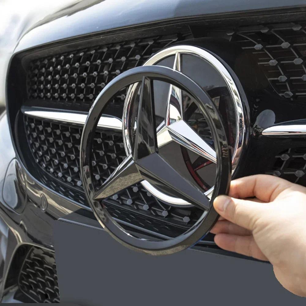 Für Mercedes Benz ABS Auto Frontgrill Abzeichen Aufkleber Decal Abdeckung Emblem Für Mercedes Benz GLA GLK ML GLC GLE C E-Klasse W204 W20