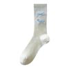 Ballet Style Solid Color Bow Mid Tube Socks Summer Cotton Lightweight Breathable Fashionable Soft Comfortable Casual Women Socks