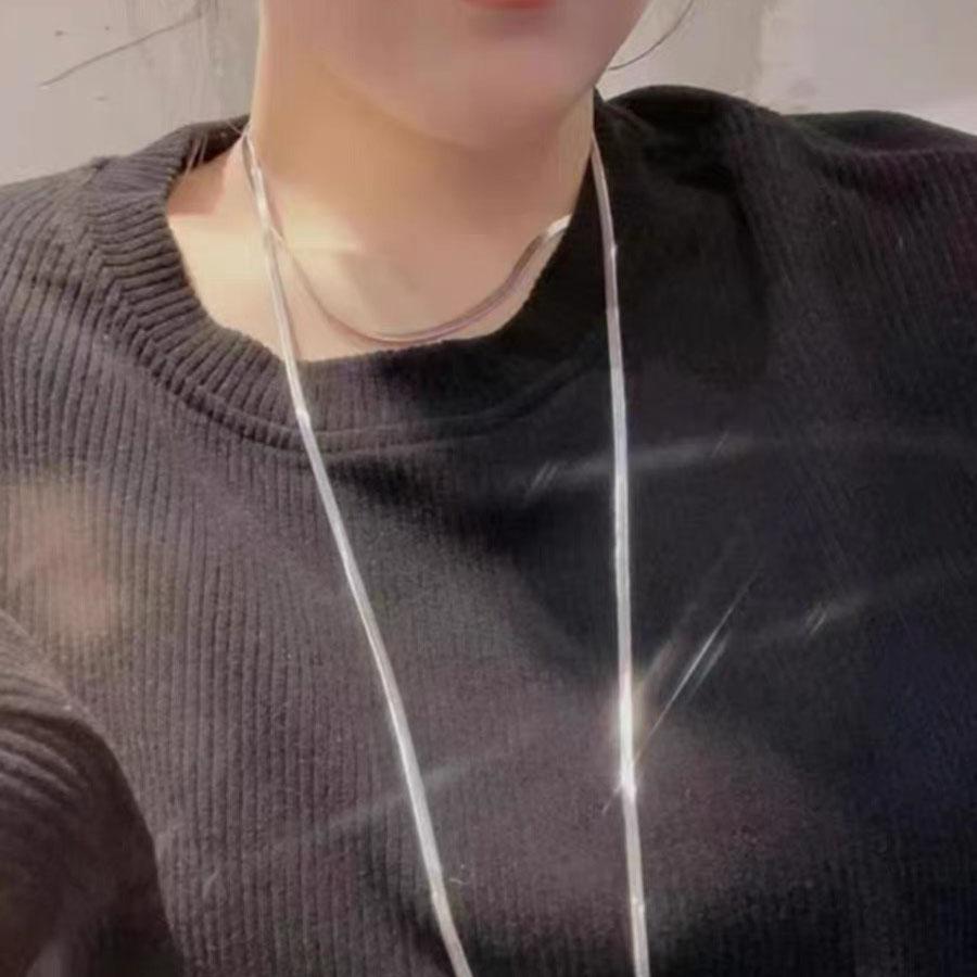 Silver color Choker Necklace For Women Snake Chain Smiple Geometric Fine Jewelry Wedding Party Birthday Gift