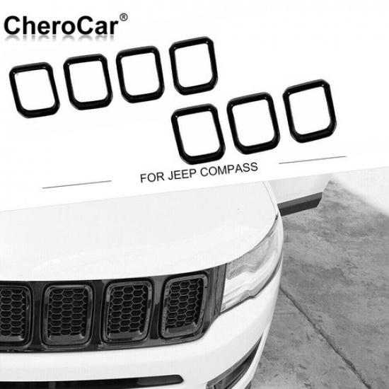 Front Center Grille Grill ert Cover Trim Ring for Jeep Compass Accessories