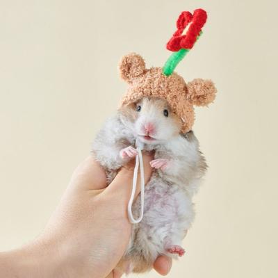 Chapeau décoratif en laine pour hamster Respirant Doux Mini Chapeau pour animal de compagnie Réglable Tricoté au crochet Chapeau pour hamster Pour oiseaux Rat Cochon d'Inde