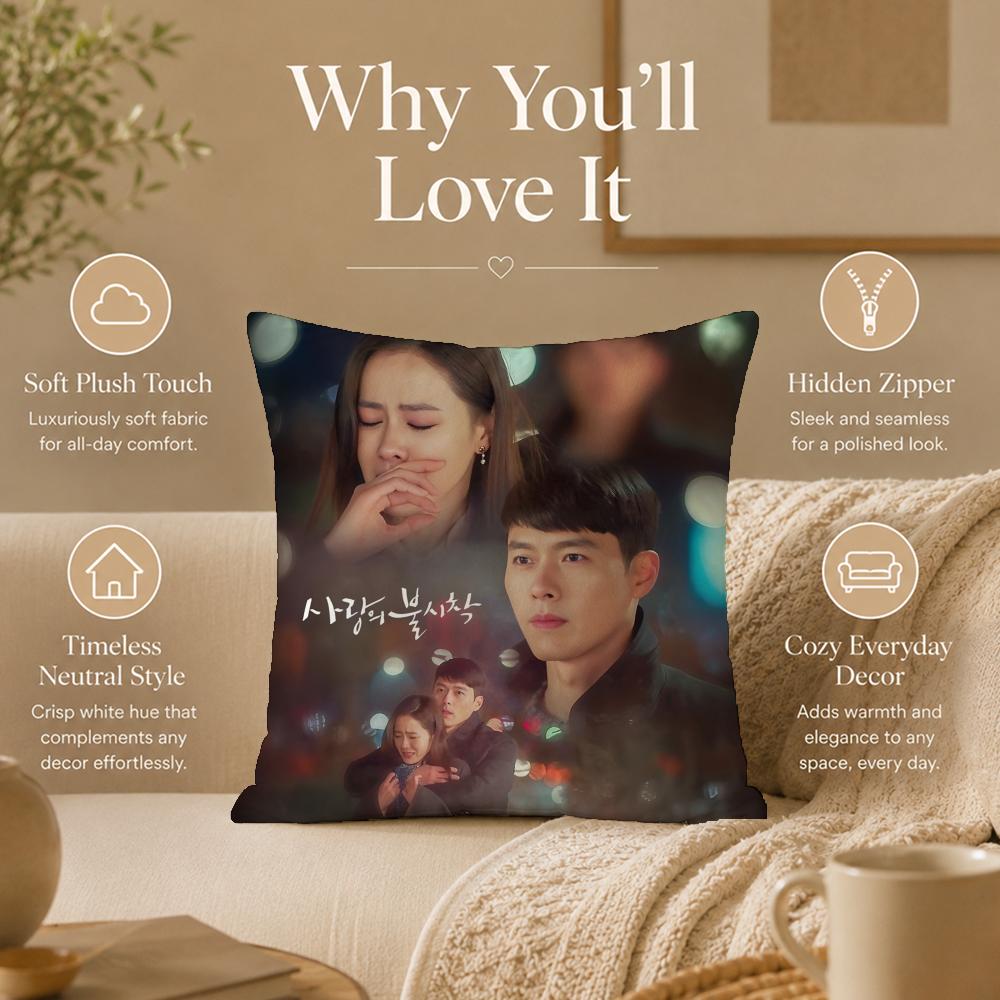 Drama C-Crash Landing on YouS Cushion Cover Double-Sided Printed Pillow Cover Hypoallergenic Dust-Mite Proof