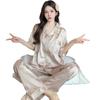 Temperament Style Can Be Worn Outside Pajamas Women'S Summer Day Short-Sleeved Trousers High-Value Ice Silk Thin Loungewear Suit