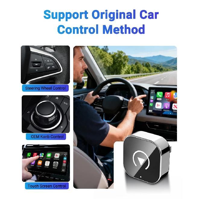 2026 New 2in1 Wired to Wireless CarPlay Adapter, Android Auto Dongle, High-Quality Car Accessory Smart Box 5GHz WiFi Type-C/USB