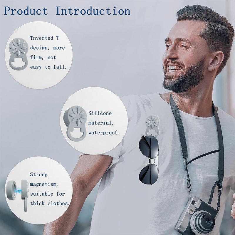 Silikon Magnetischer Brillenhalter Hält Brillen Sicher Magnetische Brillenhalter Verbessertes Magnetisches Geeignet für Dicke Kleidung