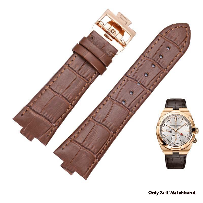 25*8Echtes Leder Uhrenarmband für Vacheron Constantin OVERSEAS Serie 4500V 5500V P47040 Edelstahl Schließe Herren Uhrenarmband