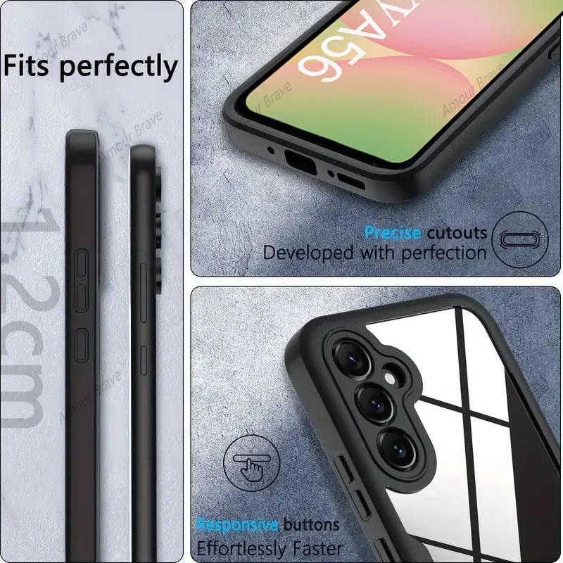 360 Full Cover Skjermbeskyttelsesdeksel For Samsung A56 A36 A26 A16 A54 A35 A15 A14 A34 A53 A52 A32 A33 A25 A55 5G Støtsikre Deksel